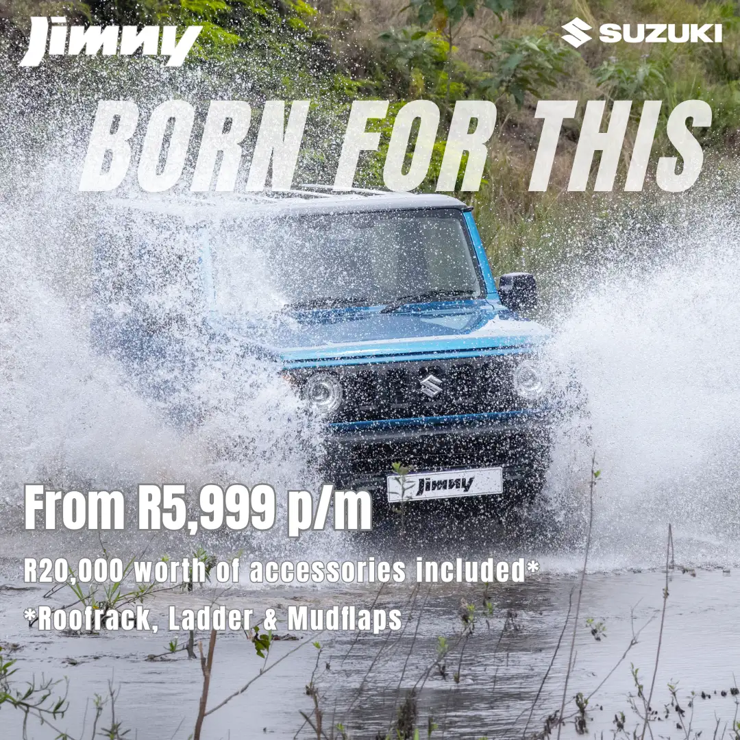 Suzuki Jimny offer: from R5 999 per month, R20 000 of accessories included